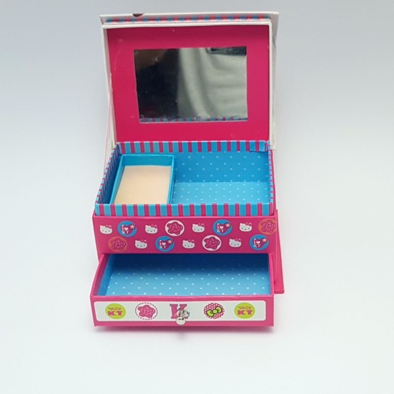 Kotak Perhiasan Hello kitty Terbuat Dari Bahan Dus Tebal Import