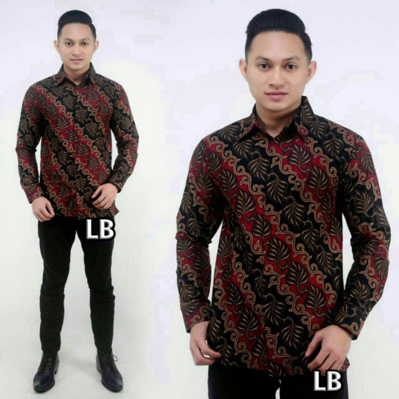 JANITRA baju batik pria lengan panjang modern Non Furing Bahan Katun Primis