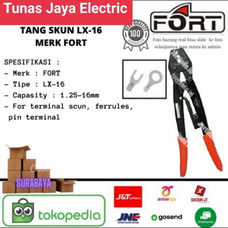 Tang Press Skun / Crimping Tools LX-16 (Skun 1,25 - 16mm) FORT