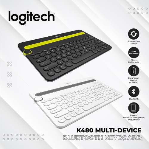 Logitech K480 Keyboard Wireless Bluetooth Multi Device