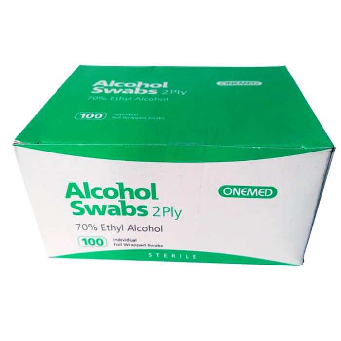 Alkohol Swab / Kapas Alkohol Tisu Alkohol / Alcohol Swab ONEMED isi 100pcs 2ply