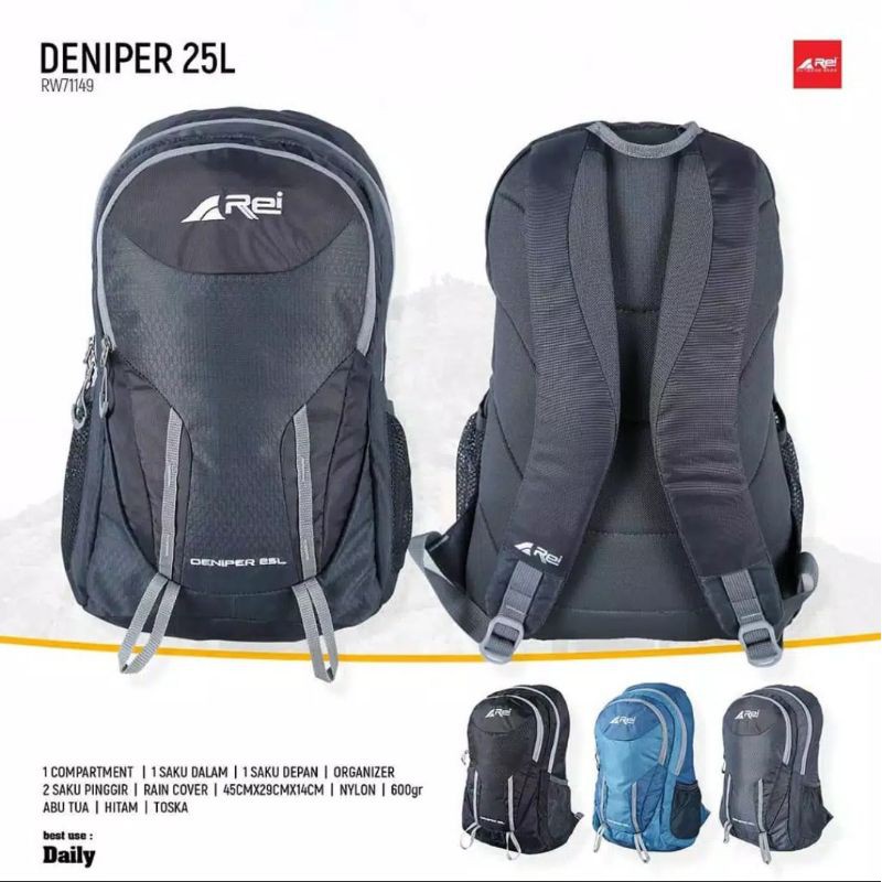 Tas Ransel Rei Deniper 25L + Raincover