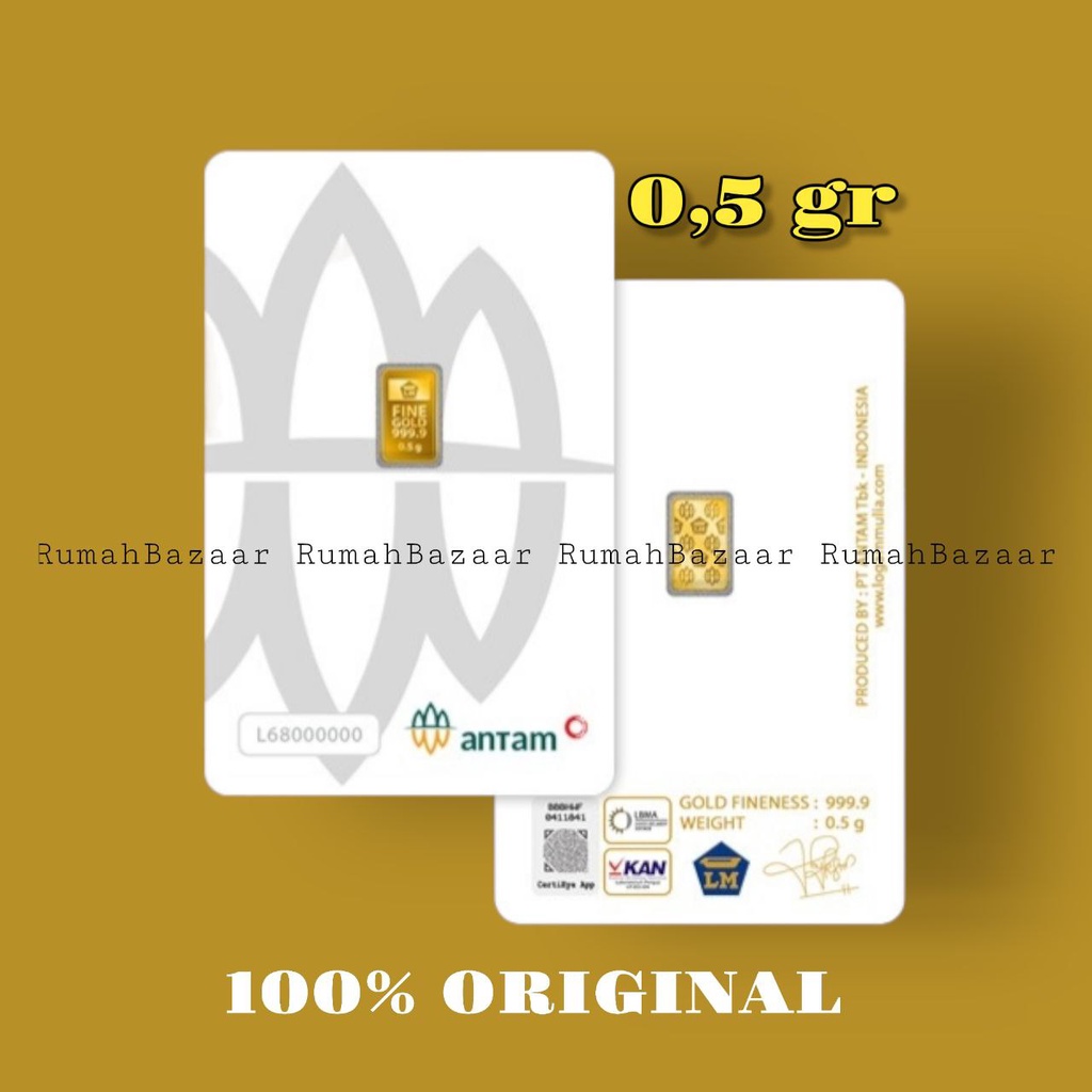 MURAH  Logam Mulia Emas ANTAM 0,5 Gram Certicard