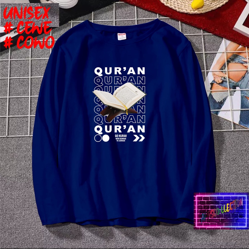 COD/ KAOS DTF NEW BUKU ALQURAN /KAOS TULISAN/KAOS SANTRI KEKINIAN/KAOS DAKWAH/KAOS ISLAM/SANTRIWATI/KAOS HITS 2022/KAOS BERGAMBAR KAOS EKSPRESI KAOS PRIA TSHIRT WANITA Santai Crew Neck V-Neck Slim-fitting Polos Setrip Hitam Putih Crew Neck