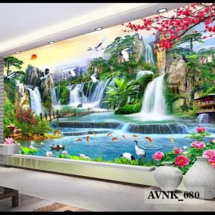 WALLPAPER 3D WALLPAPER CUSTOM WALLPAPER 3D PEMANDANGAN AIR TERJUN