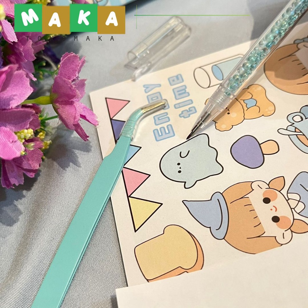 

paket buku sticker SZ57 karakter anak perempuan paket sticker anti air stiker vinyl bous penjepit dan pemotong