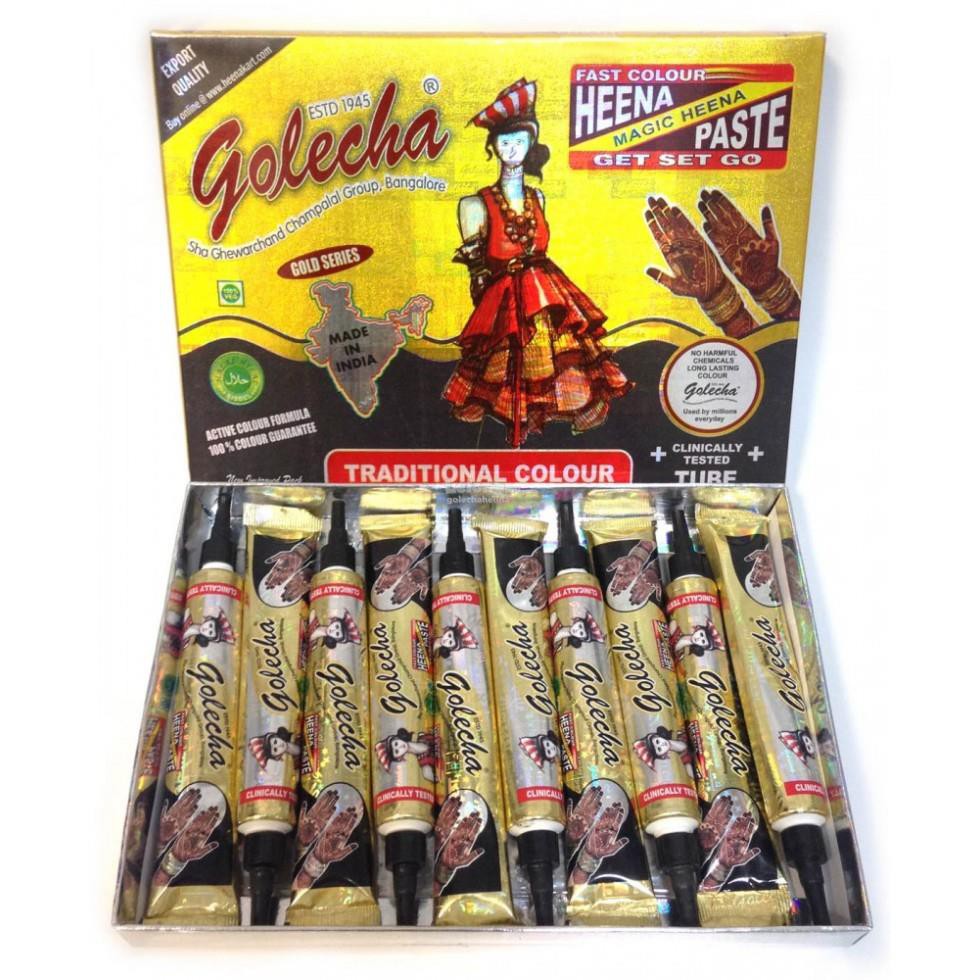 

GROSIR Henna Golecha GOLD Series Tube Merah Marun (ISI 12pc)