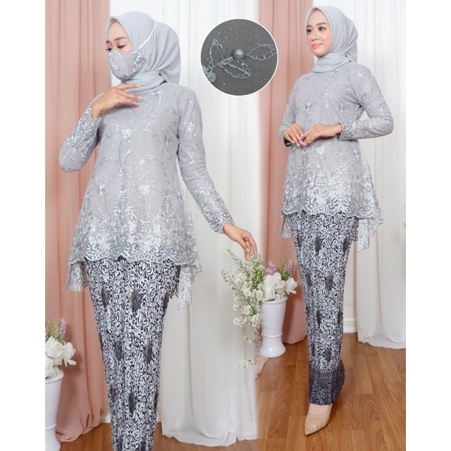 Setelan Kabaya Tulle Blouse Rinjani Kebaya Wisuda Baju Kebaya Modern Kebaya Brukat