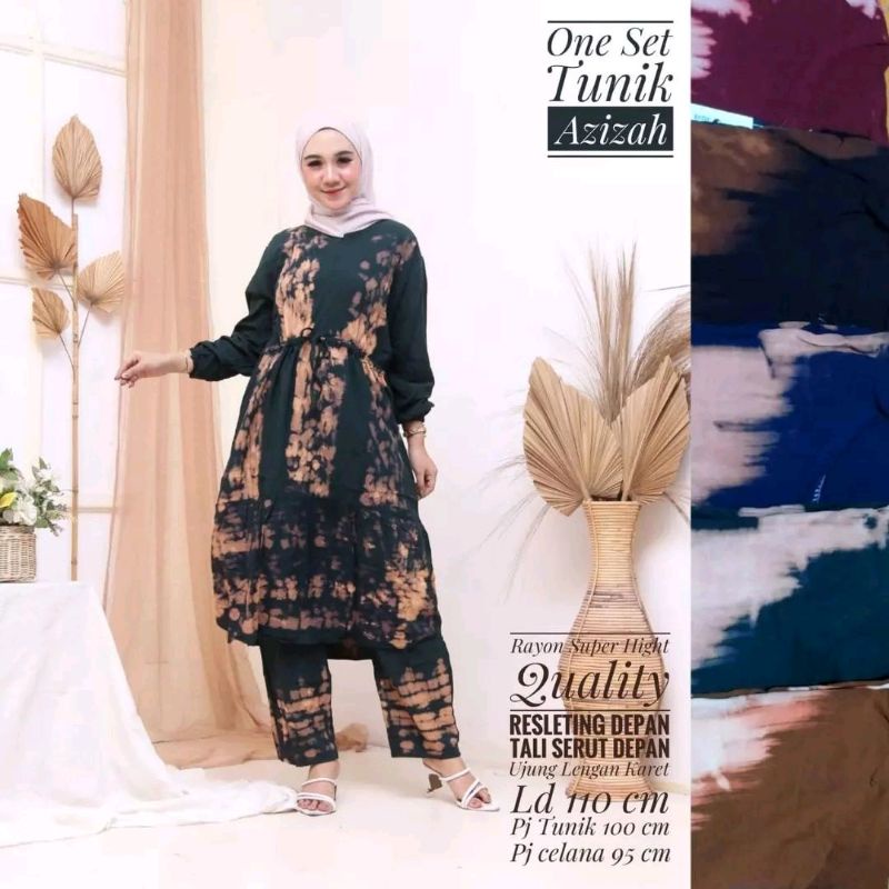 One Set Tunik Azizah / Tunik / Tunik Busui / Tunik Hijab / Tunik Muslim / Piyama Busui / One Set Bus
