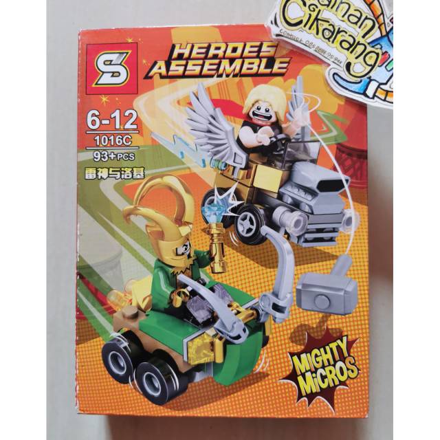BRICK SY SHENG YUAN 1016C MIGHTY MICROS THOR VS LOKI MAINAN CIKARANG