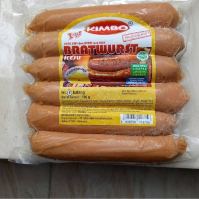 

KIMBO sosis bratwurst keju jumbo 500gr