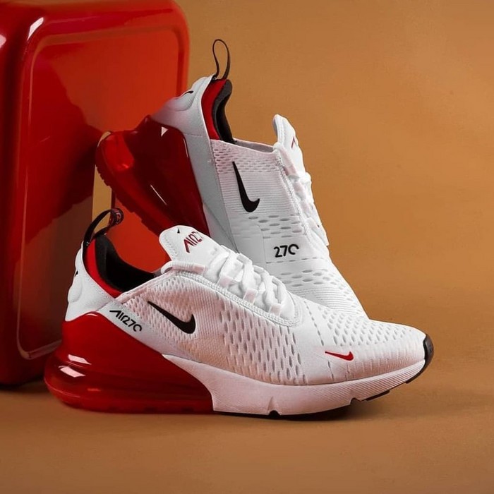 Promo Sepatu sneakers pria wanita Nike Airmax 270 white red university