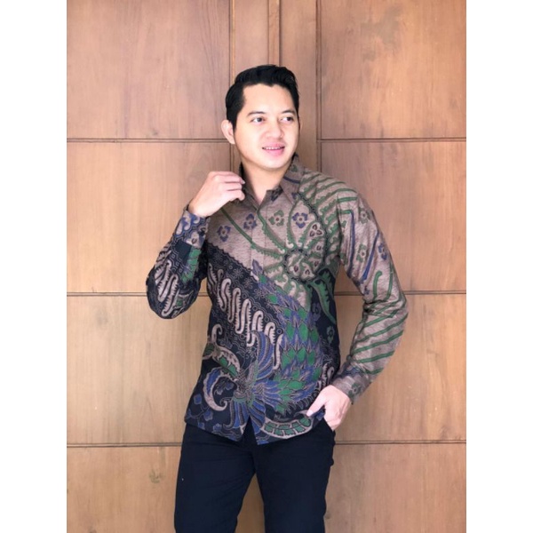 kemeja batik atasan pria lapis puring dalam moderen