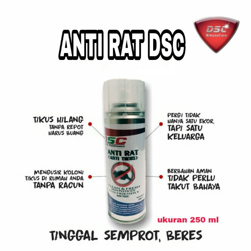 ANTIRAT TIKUS DSC PENGUSIR TIKUS DAPUR/RUMAH/GEDUNG/GARASI/DAPUR/CAFE/MOBIL UKURAN 250 ML ORIGINAL