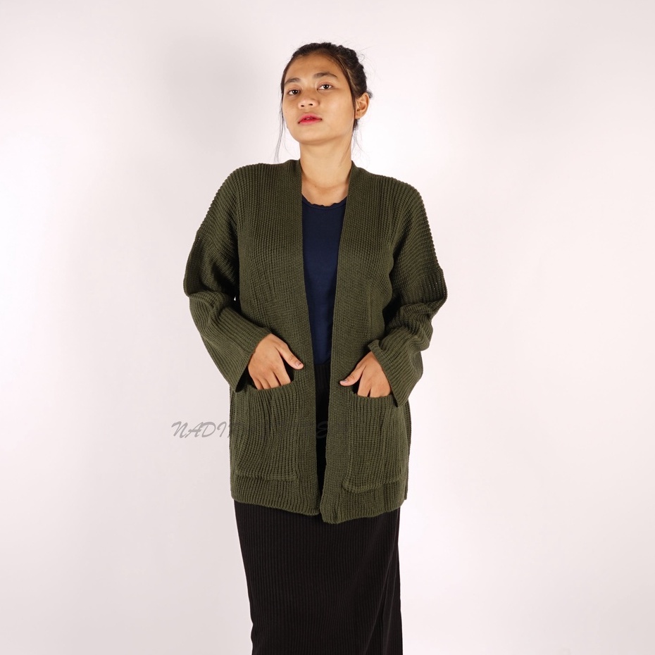 OVERSIZE LAVELLA CARDIGAN RAJUT WANITA TEBAL MURAH