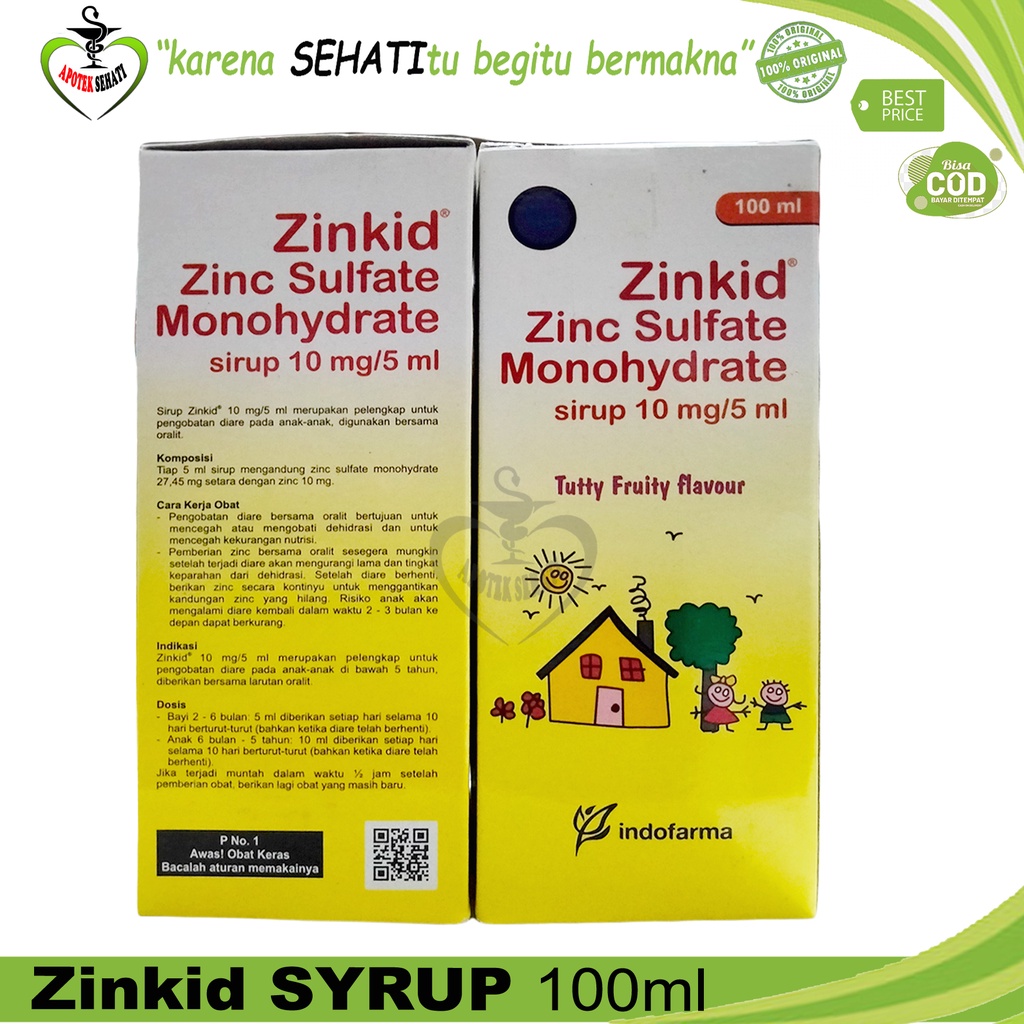 ZINKID ZINC SIRUP 100 ML / Pelengkap Obat Diare Anak