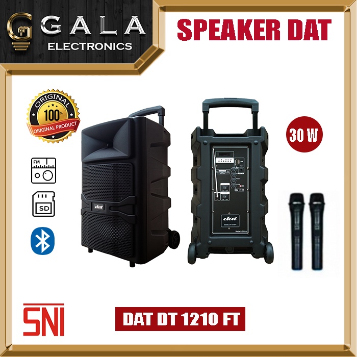 Jual Speaker Bluetooth Karaoke FM Portable DAT DT 1210 FT 12 INCH + 2