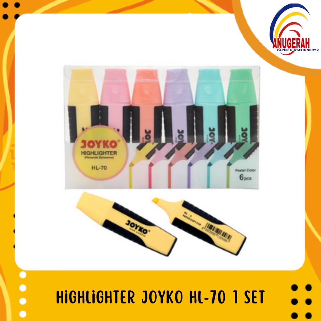 

Highlighter Penanda Berwarna Joyko HL-70 Pastel 1 Set (SET)