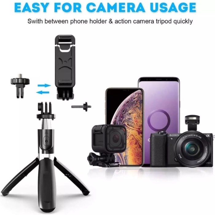 Tongsis Selfie Stick L02 3in 1 Tripod&amp;Bluetood Shutter Original