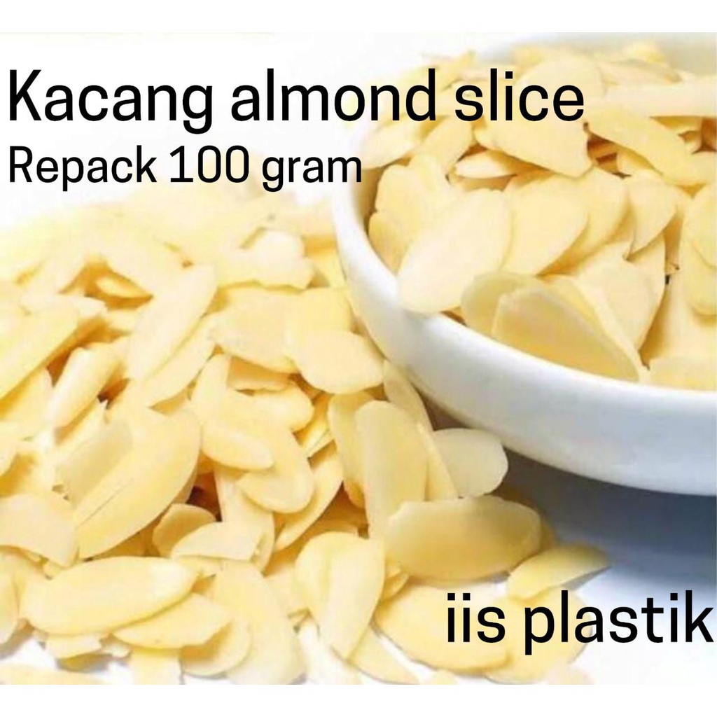 Kacang Almond Slice 50 gr mentah kemasan botol