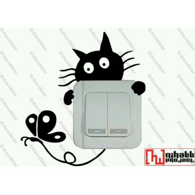 

Sticker Saklar Cat and Butterfly