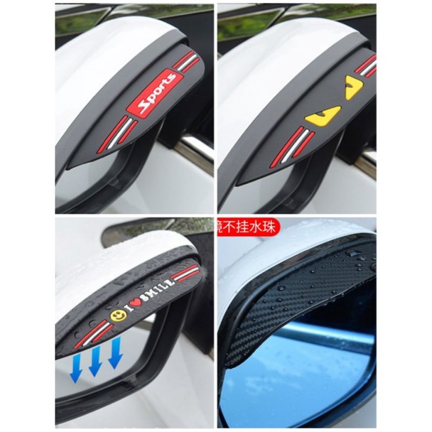 Talang Air Spion Mobil Motif Sport Smile /Topi Penahan Dan Pelindung Spion mobil