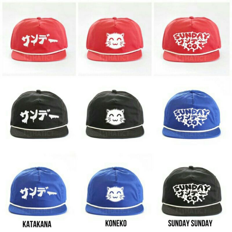topi Snapback katakana Sunday sunday premium sb topi