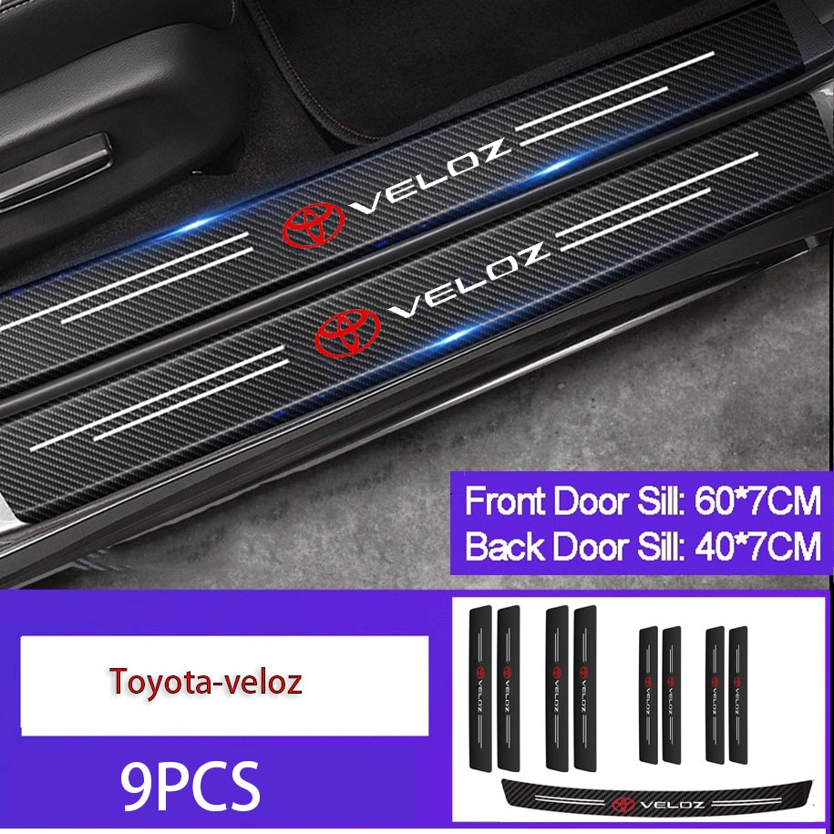 Stiker Pelindung Pintu Bagasi Mobil toyota veloz Bahan carbon fiber anti Gores Tahan Air
