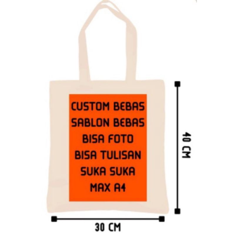 totebag canvas custom. totebag landscape kanvas tebal custom