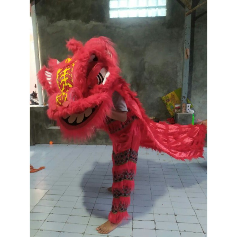 barongsai  merah dewasa(ukuran 60x50x45)