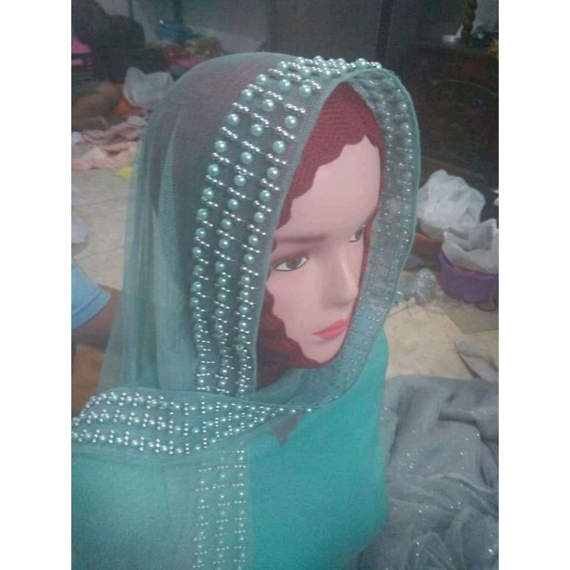 jilbab sleyer pengantin pesta besanan #slayerveilmutiara