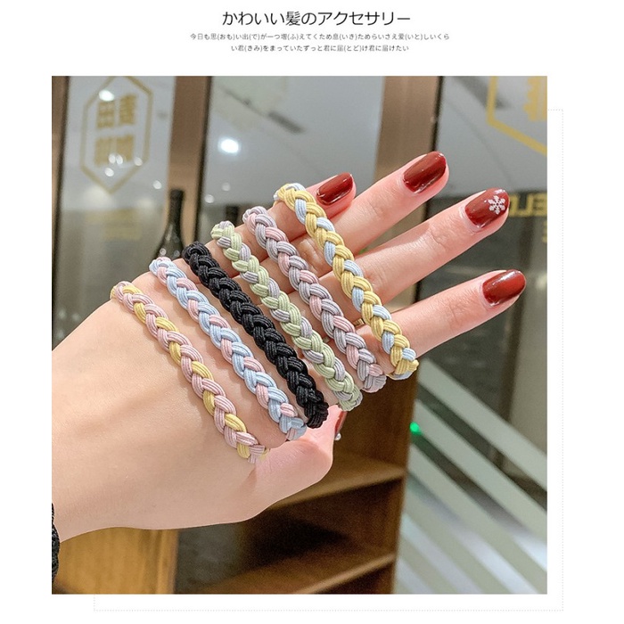 Ikat Rambut Wanita Korea Kepang Hair Accessories Rubber Band Head Kuciran Korea Tali Kucir Murah 2pc-3