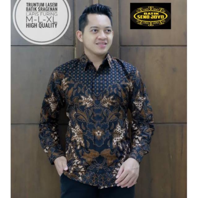 Kemeja Batik / Hem Batik Lengan Panjang Eksklusif TRUNTUM LASEM