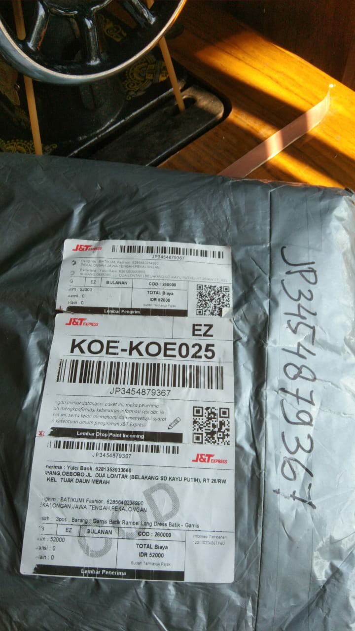 Gamis Batik Rampel Long Dress Batik - Gamis Kombinasi