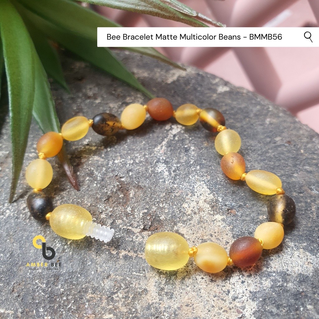 Gelang Amber TERFAVORIT Anak Premium Matte Multicolor Beans BMB56 By Amber Bee