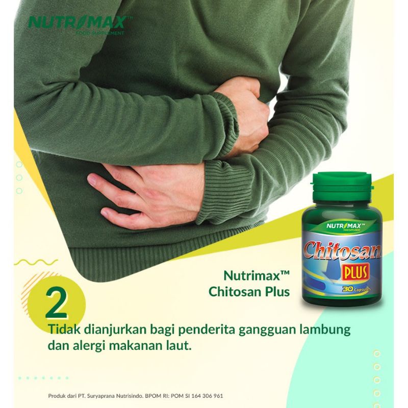 NUTRIMAX CHITOSAN PLUS ISI 30 || NUTRIMAX CHITOSAN PLUS VITAMIN OBAT DIET PELANGSING PENURUN BERAT BADAN KOLESTEROL LEMAK 30 KAPSUL