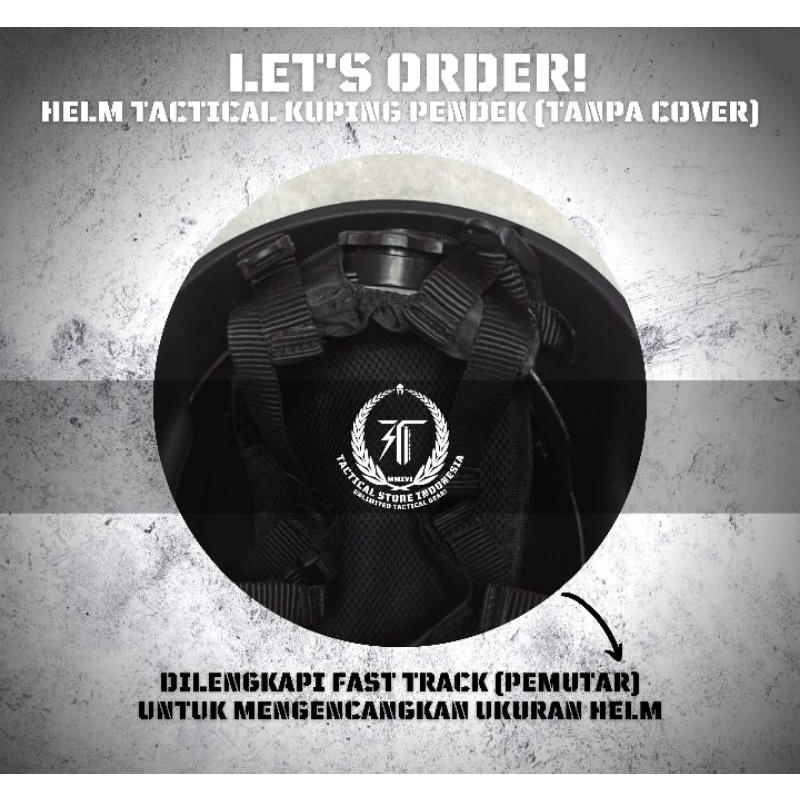 Helm Tactical ABS Versi Kuping Pendek (Tanpa Cover Helm)