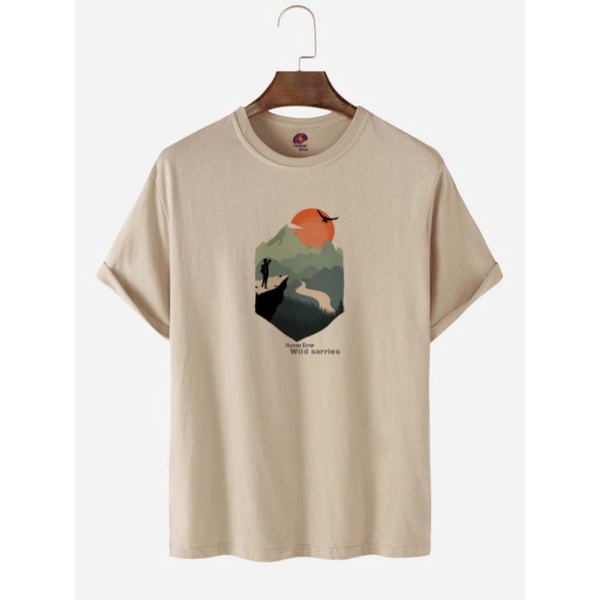 Baju kaos pria Gunung hiking adventure keren terbaru 2022 tshire dsitro cowok kekinian viarl size ju