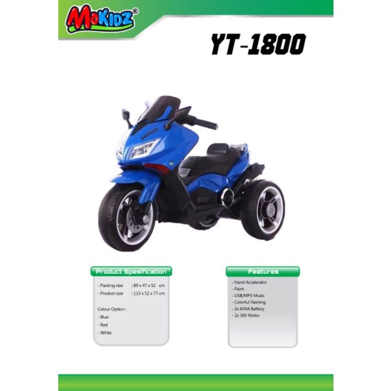 MOTOR AKI MORKIDZ YT 18000 GAS TANGAN BODY CAT PAINT BEBAN 60KG