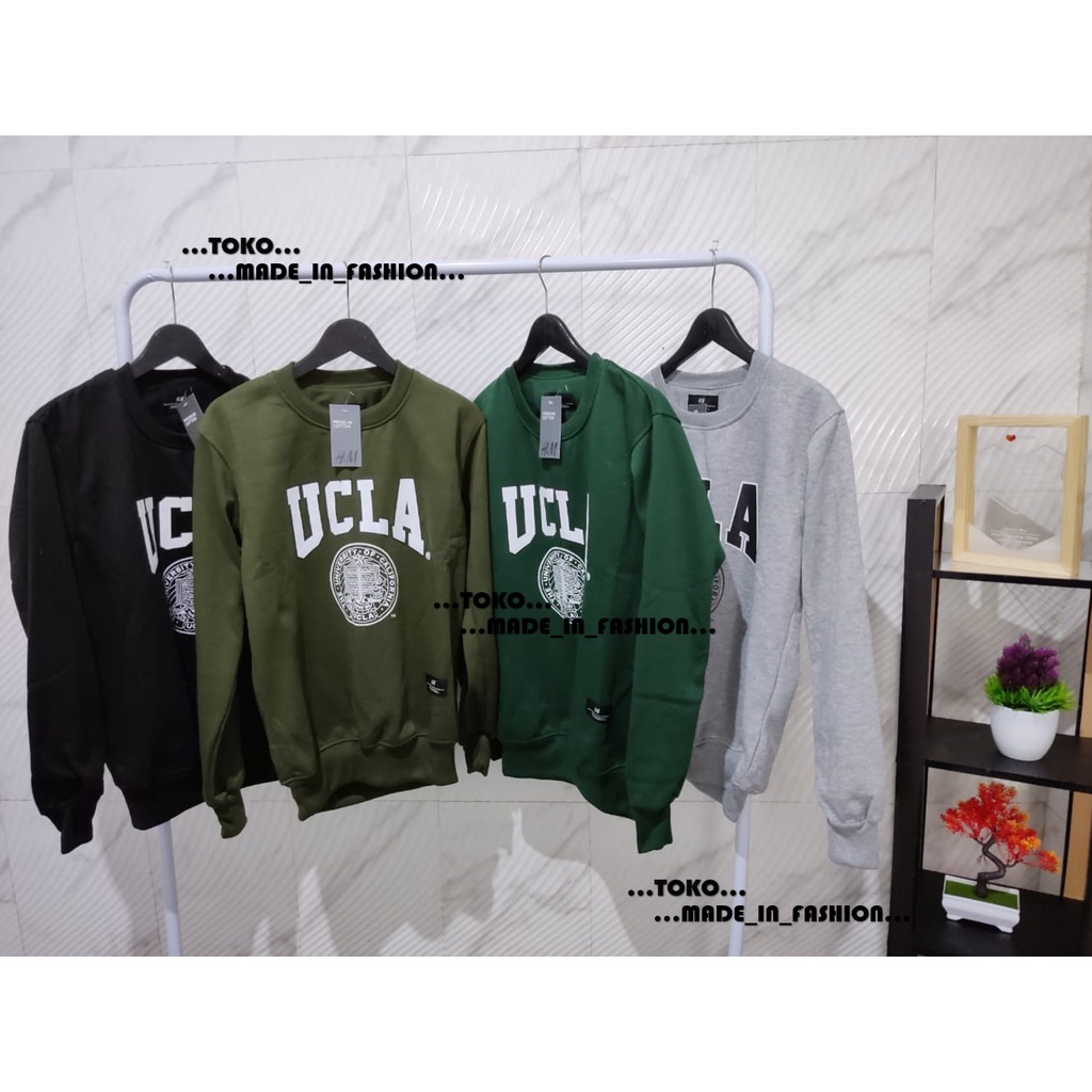 Sweater Crewneck Casual Basic UCLA untuk Pria dan Wanita Premium Quality Full Tag