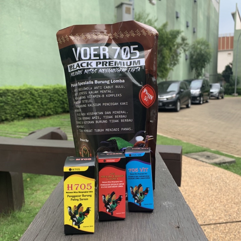 paket bundling h705 + h705se + 705 vit, free voer black premium 250 gram