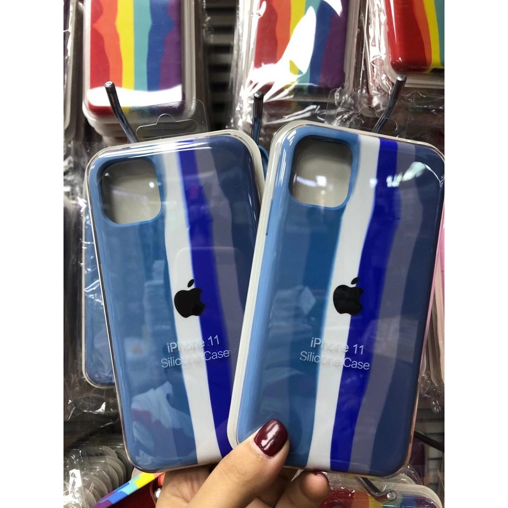 SILIKON RAINBOW FULL COVER PREMIUM CASE FOR IPHONE 6G 6PLUS 7G 7PLUS X XR XS MAX 11 PRO 12 PRO MAX