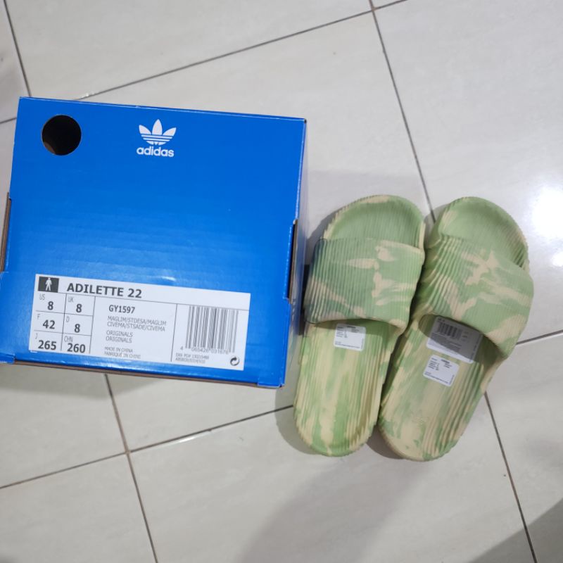 Adidas Adilette 22 Slides GY1597 Magic Lime St Desert Sand BNIB Sendal Original 100% 42 8