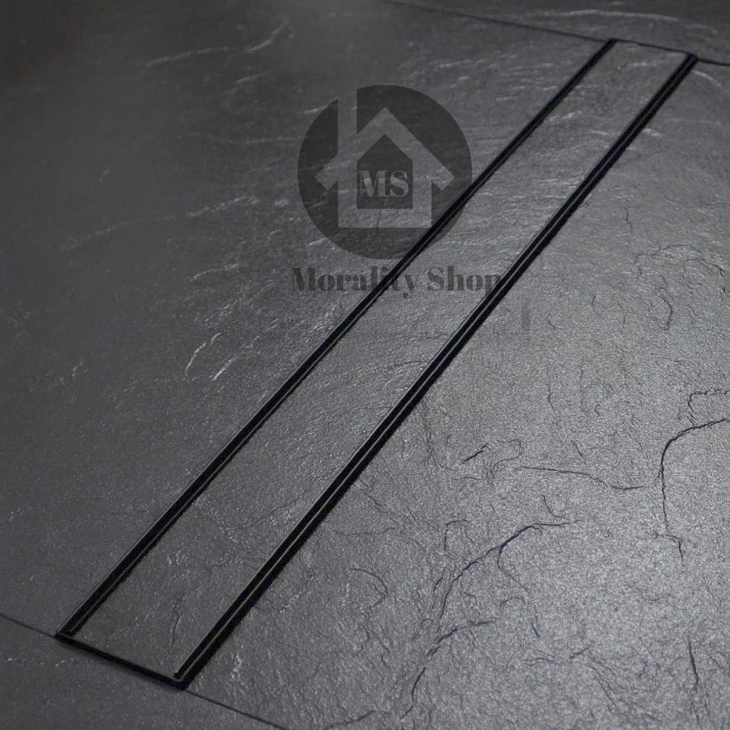 Saringan Got 60cm stainless 304 Tebal HITAM T96 - Floor Drain smart Tile Drain black minimalis