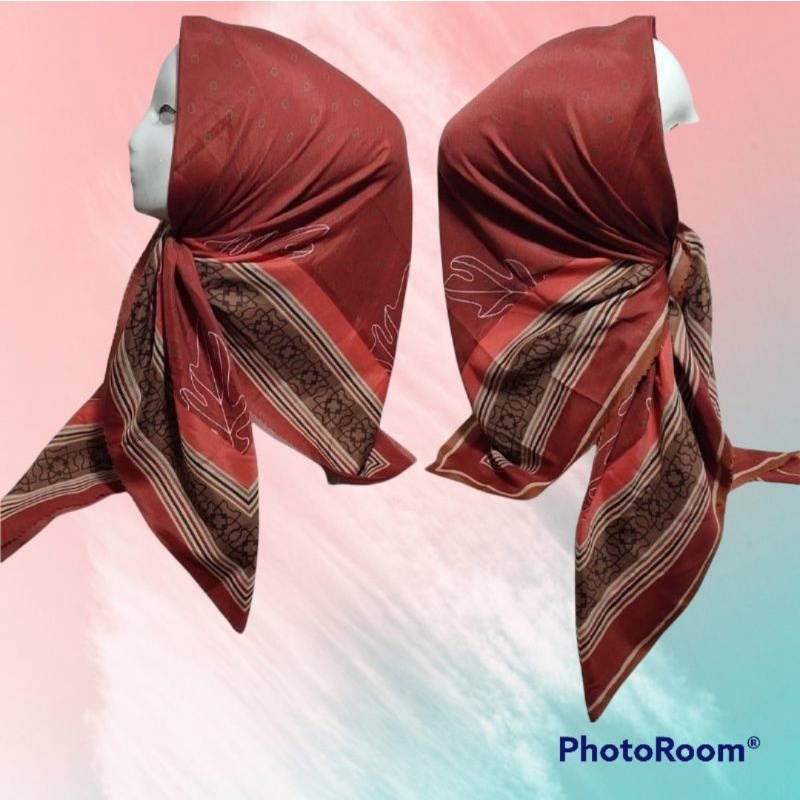 DEENAY KW HIJAB VOAL MOTIF MUTIARA MERAH