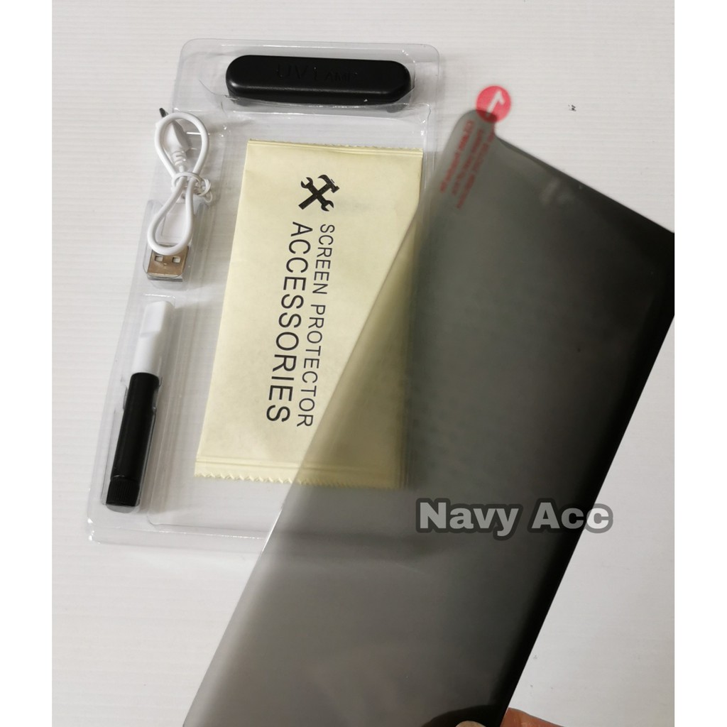 Tempered Spy Privasi UV Lamp Samsung S10 / S10 PLUS / S8 / S8 PLUS / S9 / S9 PLUS / Note 8 / Note 9