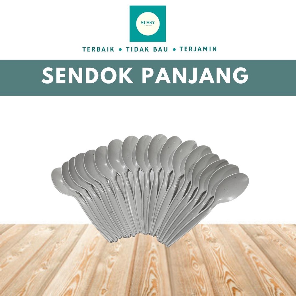 SENDOK PLASTIK / SENDOK MAKAN PANJANG BUTEK TIGA JERUK ISI 100 PCS