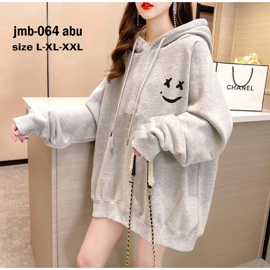 AA1 - Hoodie Fleece Oversize Bigsize Jumbo Unisex Cowo Cewe XL XXL