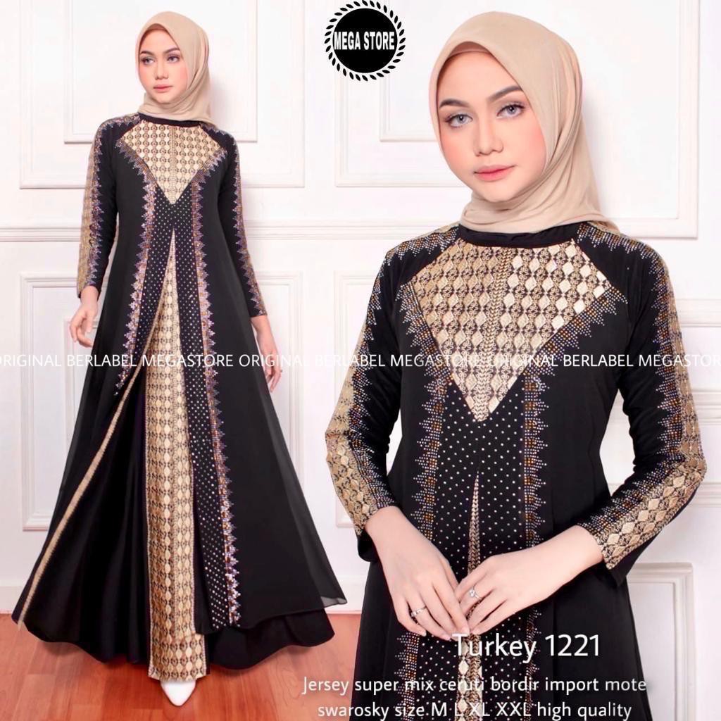 ABAYA MUSLIM PREMIUM HIGH QUALITY BERLABEL SERI TURKEY 1221