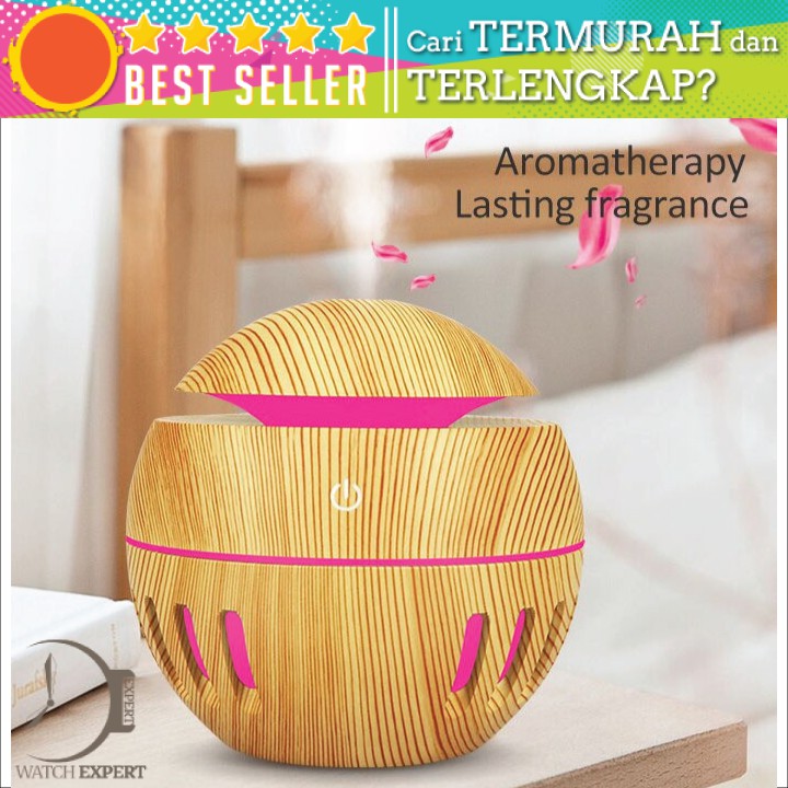 BAYAR DI TEMPAT Pelembab Udara Air Humidifier Aromatherapy Diffuser Wood Design 130ml - K-H272